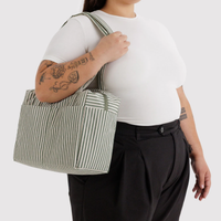 Baggu Everyday Cloud Bag - Sage Stripe