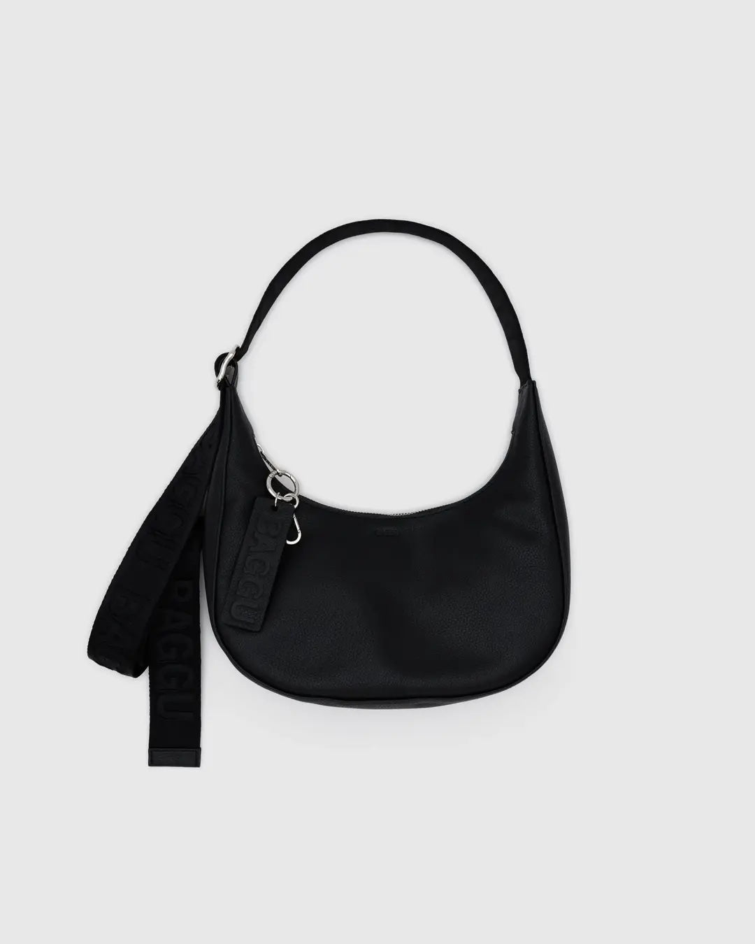 Baggu Small Recycled Leather Crescent - Black