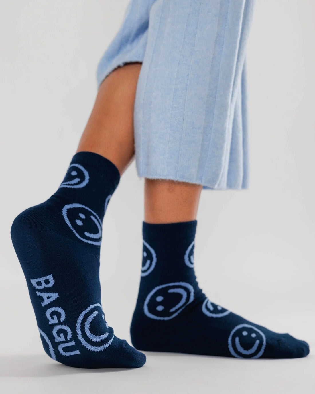 Crew Socks - Navy Happy