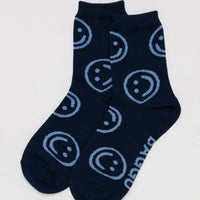 Crew Socks - Navy Happy