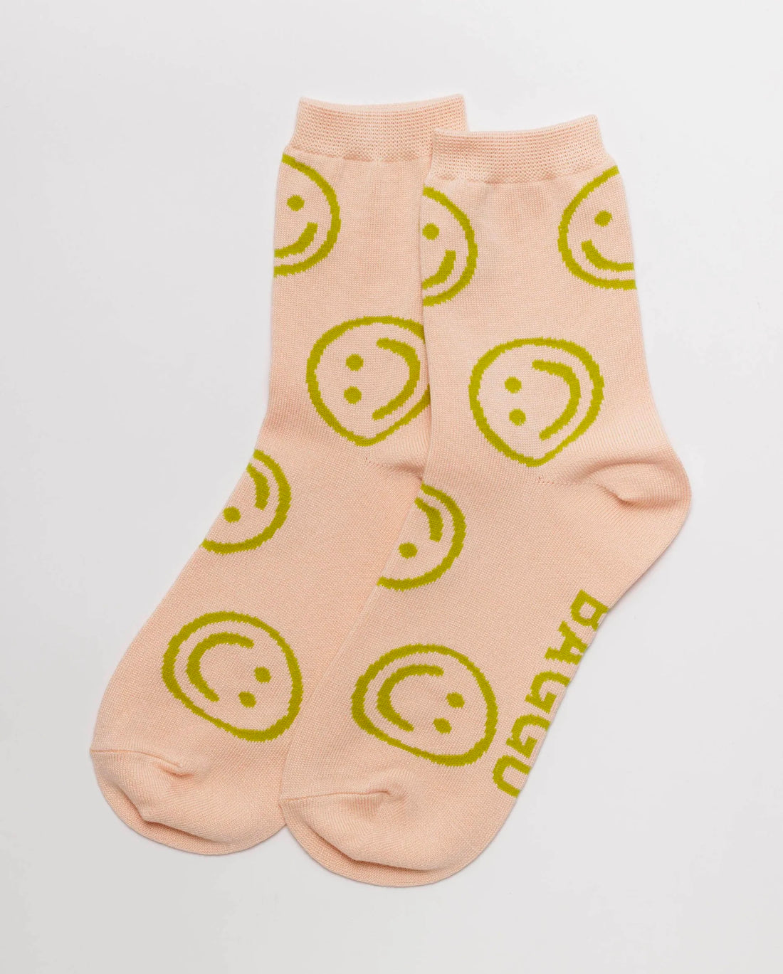 Crew Socks - Light Pink Happy