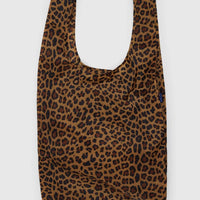 Leopard print Baggu standard reusable bag on a white background