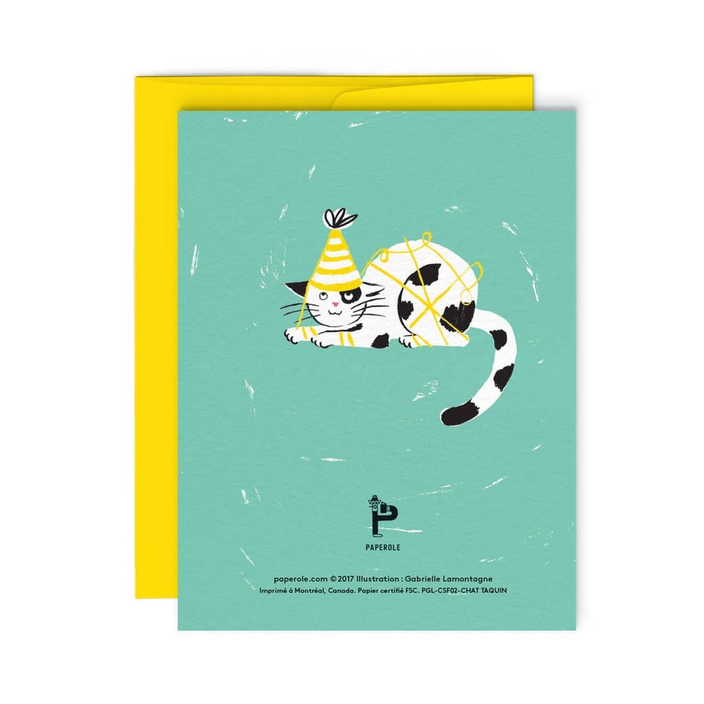 Chat Taquin Greeting card
