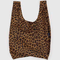 standard baggu leopard print reusable bag on a white background