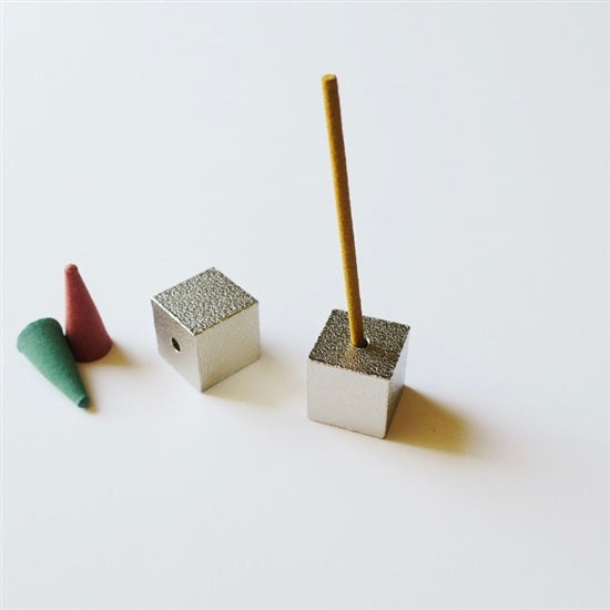 Silver Cube Incense Holder