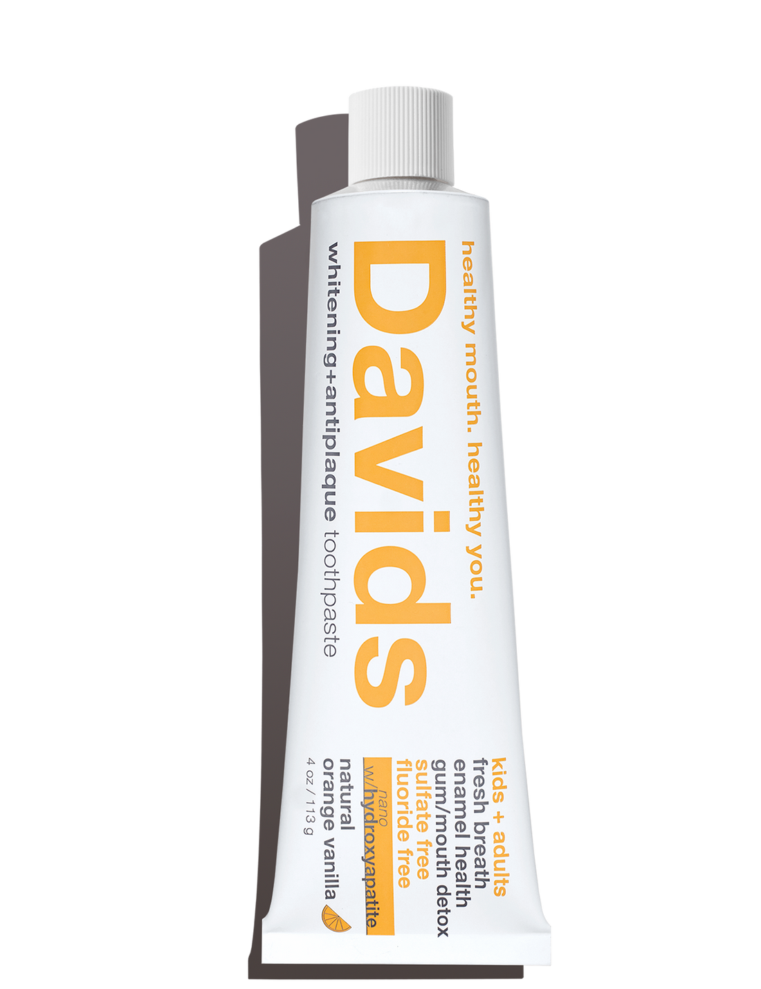 Davids kids + adults nano-hydroxyapatite premium toothpaste  /  orange vanilla