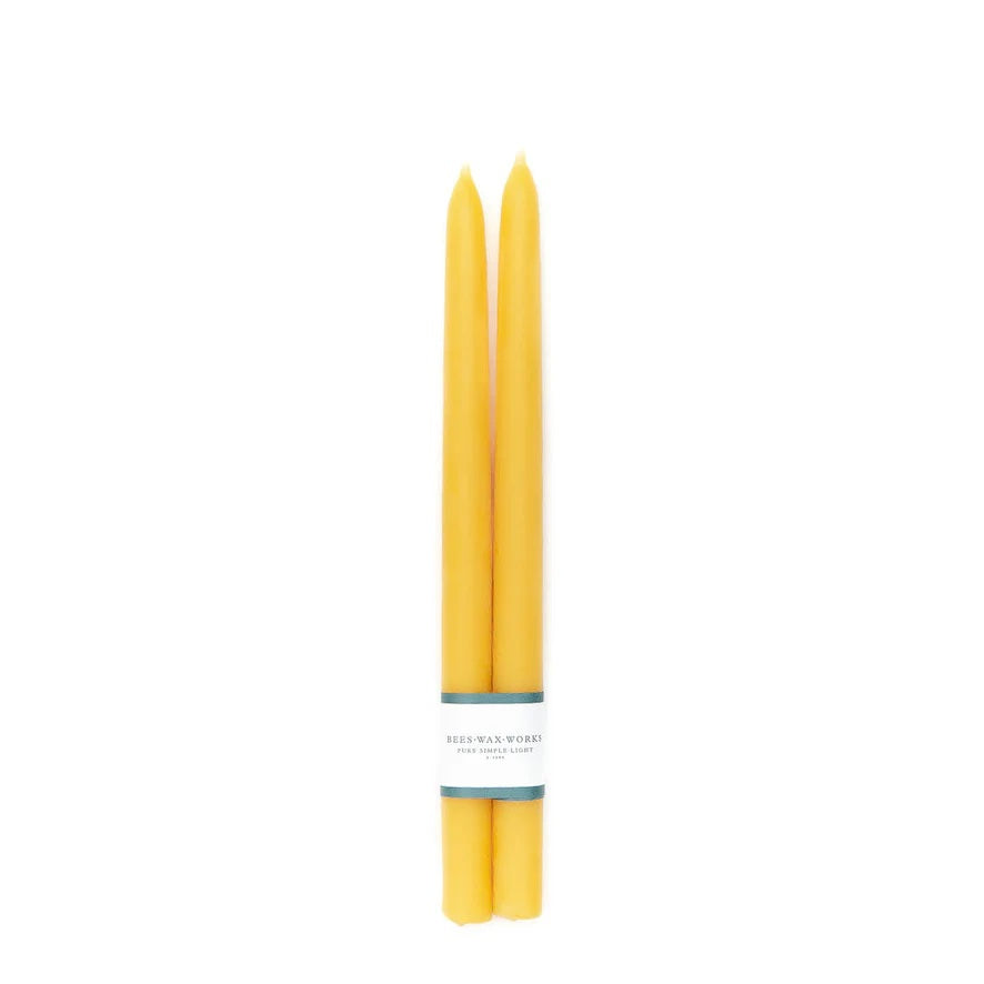 Hand Dipped Beeswax Taper Candle Pair