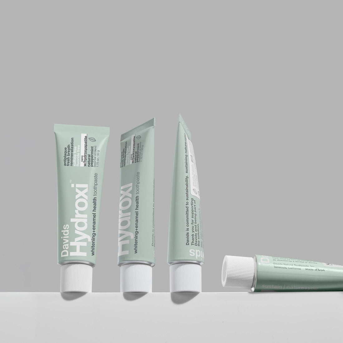 Davids Hydroxi™ travel size toothpaste / whitening + enamel health nano-hydroxyapatite / peppermint