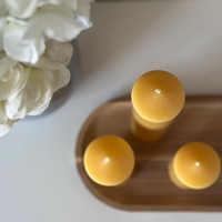 Narrow Seven Inch Beeswax Pillar Candle