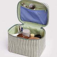 Baggu Large Cosmetic Case - Sage Stripe