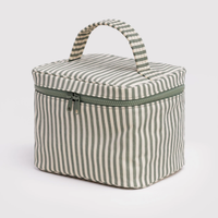 Baggu Large Cosmetic Case - Sage Stripe