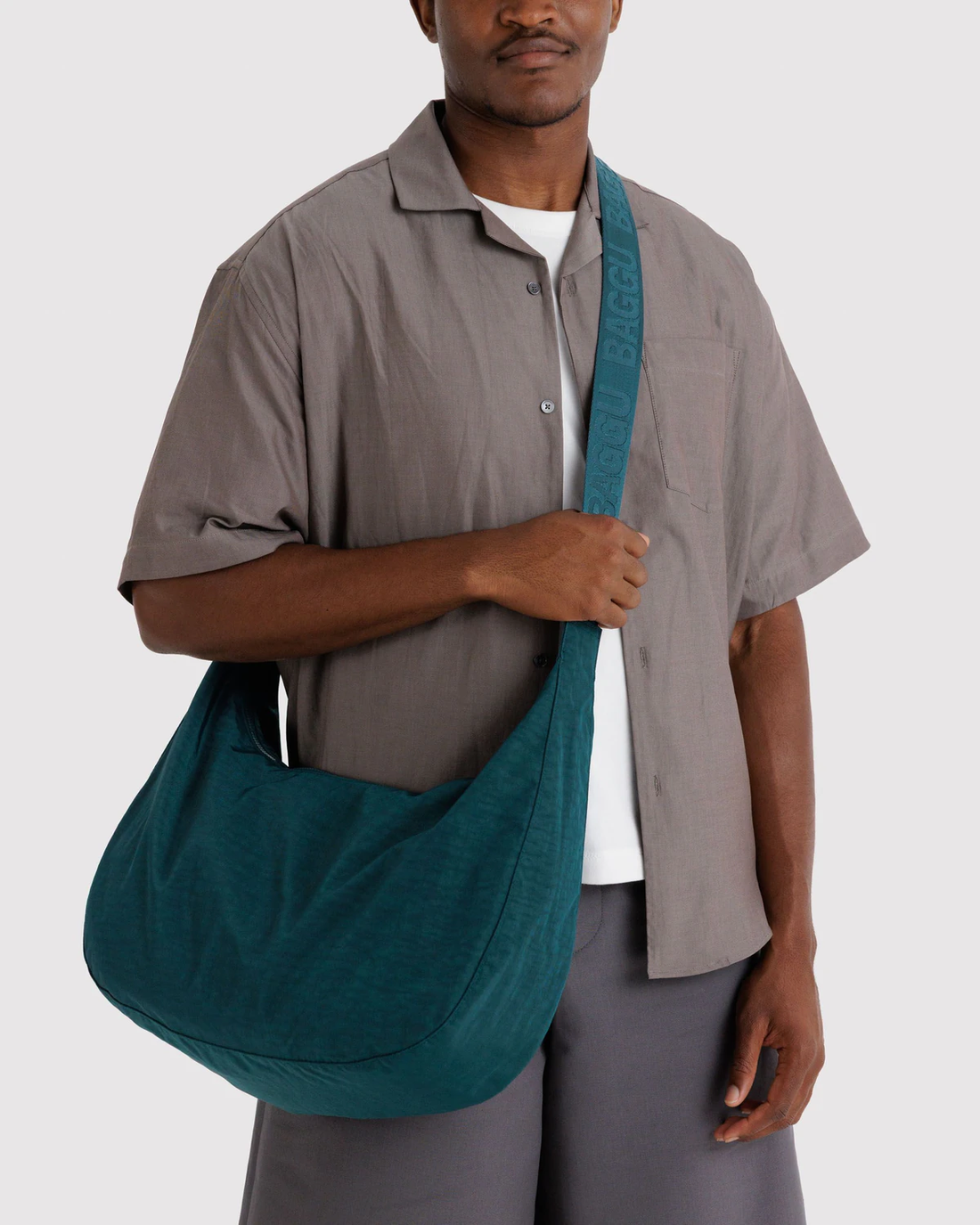 Baggu Large Nylon Crescent Bag - Deep Sea