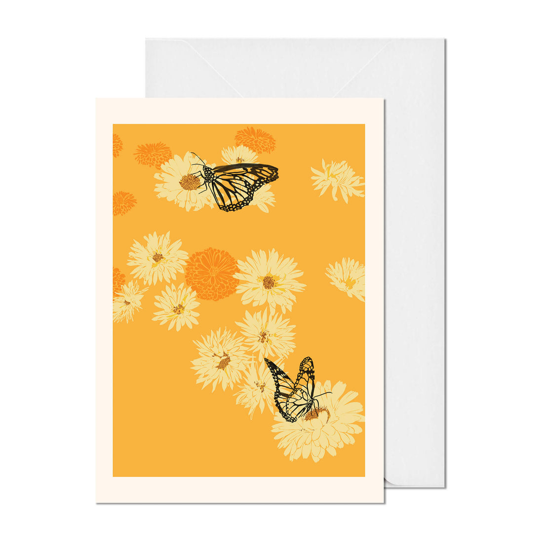Calendula and Monarch Butterflies Greeting Card