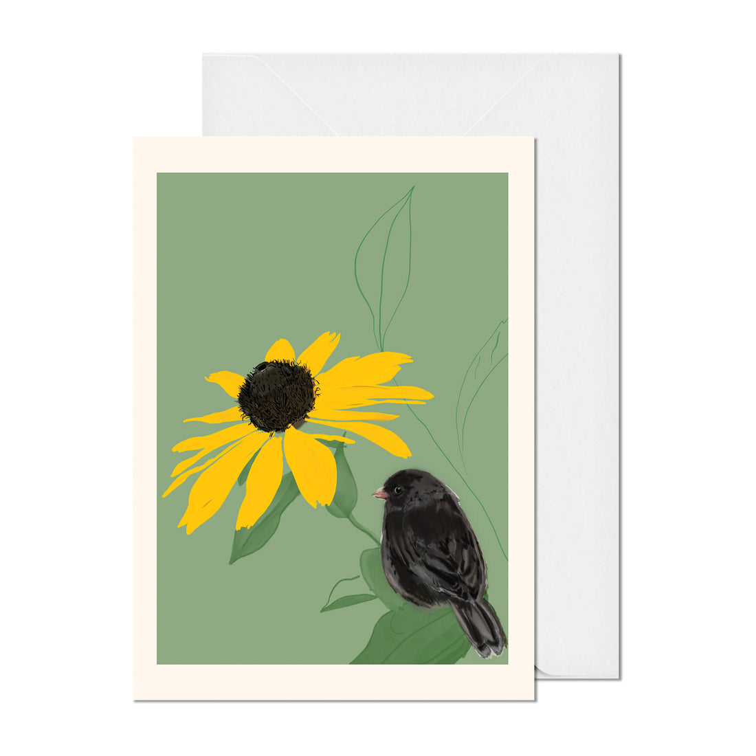 Dark-Eyed Junco and Black-Eyed Susan Greeting Card