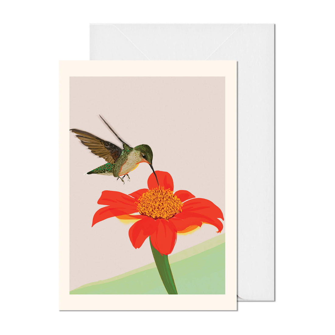 Hummingbird and Tithonia Greeting Card