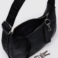 Baggu Small Recycled Leather Crescent - Black