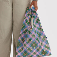 Standard Baggu Reusable Bag - Green Star Plaid
