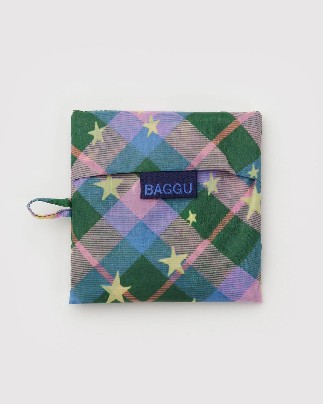 Standard Baggu Reusable Bag - Green Star Plaid
