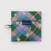 Standard Baggu Reusable Bag - Green Star Plaid