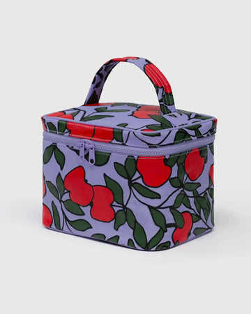 large Baggu cosmetic case with apple tree pattern on a white background