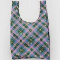 Standard Baggu Reusable Bag - Green Star Plaid