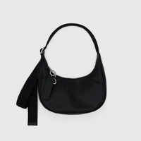 Baggu Small Recycled Leather Crescent - Black