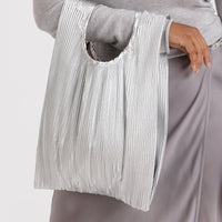 Pleated Baggu Reusable Bag - Chrome Metallic