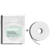 Davids Hydroxi™ Expanding Dental Floss / Refillable Dispenser + Refill / Mint / 60m