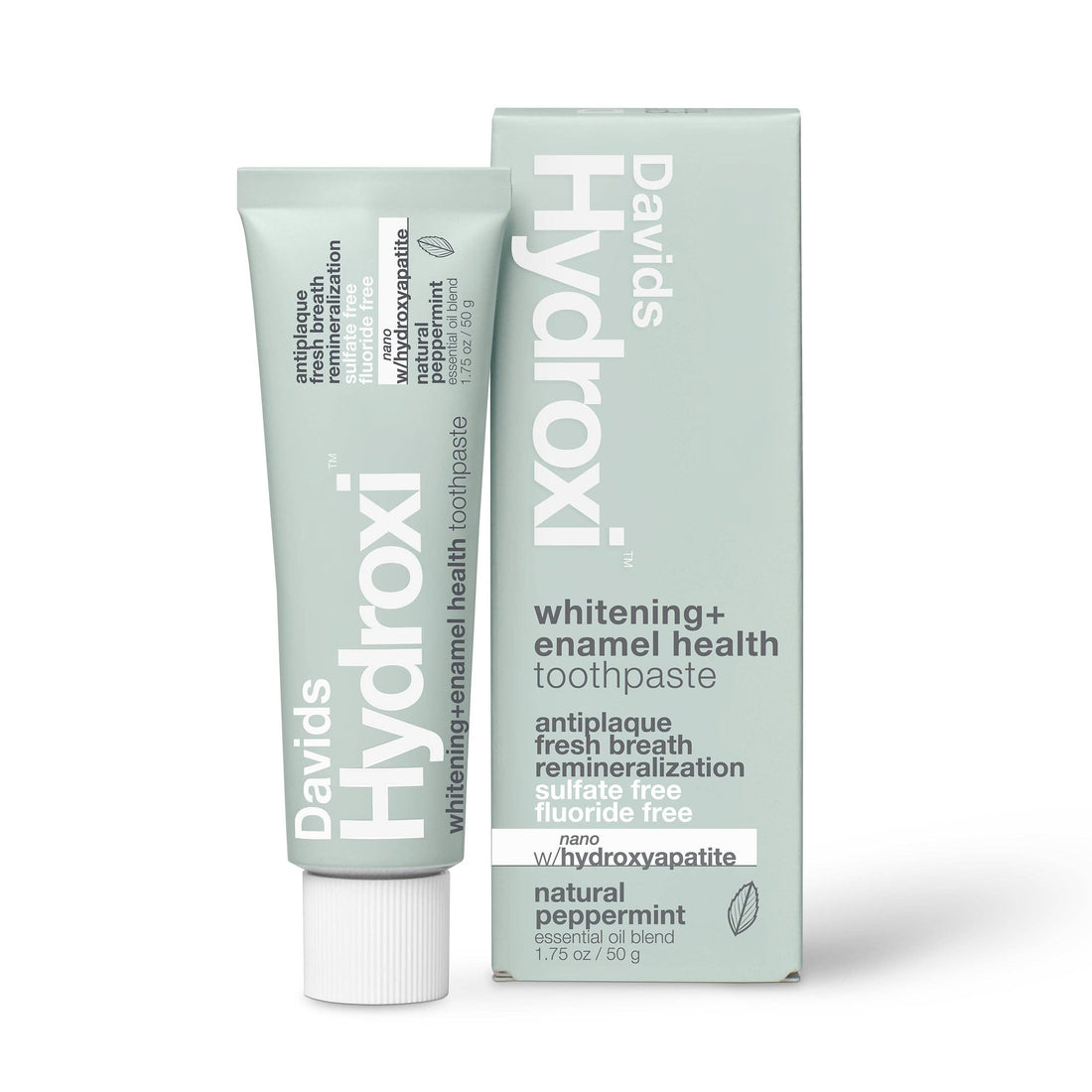 Davids Hydroxi™ travel size toothpaste / whitening + enamel health nano-hydroxyapatite / peppermint