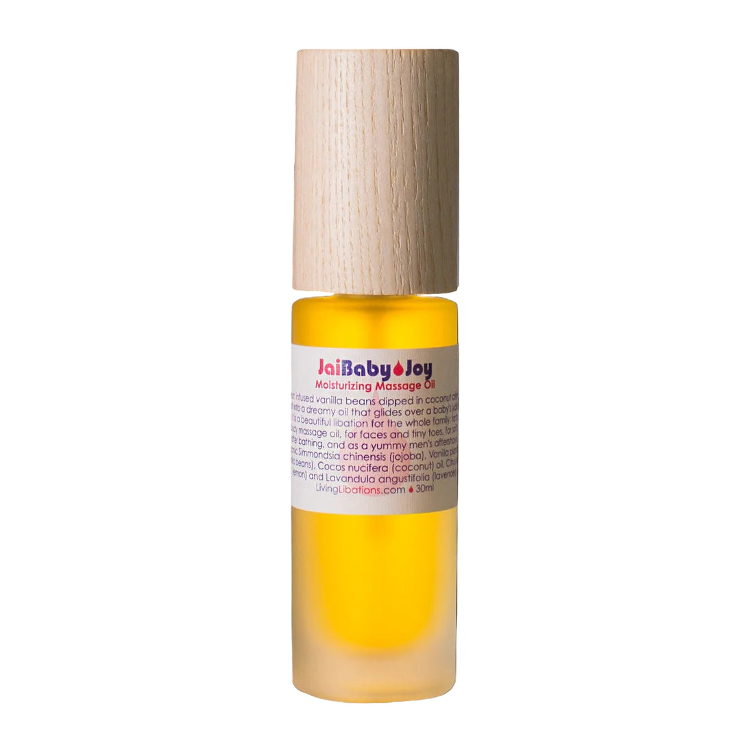 30ml bottle of Jai Baby Joy Moisturizing Massage Oil on a white background