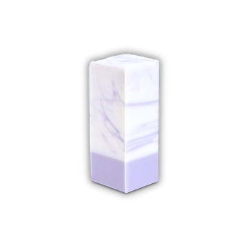 Marbled lavender and white Soap So Co Lavender Dream mini soap bar on a white background