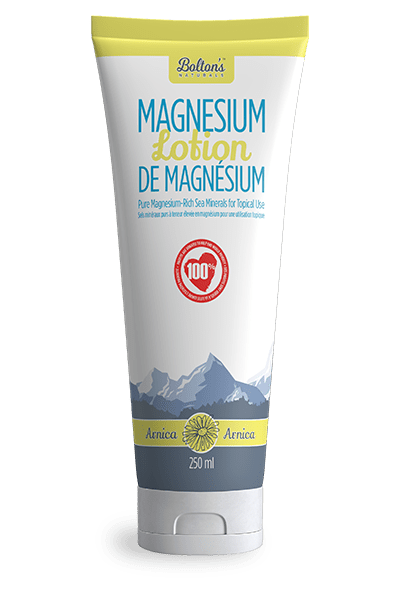 A tube of Bolton's Magnesium Lotion with Arnica.
