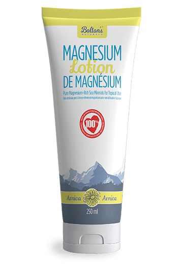 A tube of Bolton's Magnesium Lotion with Arnica.