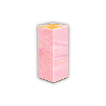 Pink marble-patterned Soap So Co mini Rose Quartz soap on a white background