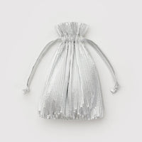 Pleated Baggu Reusable Bag - Chrome Metallic