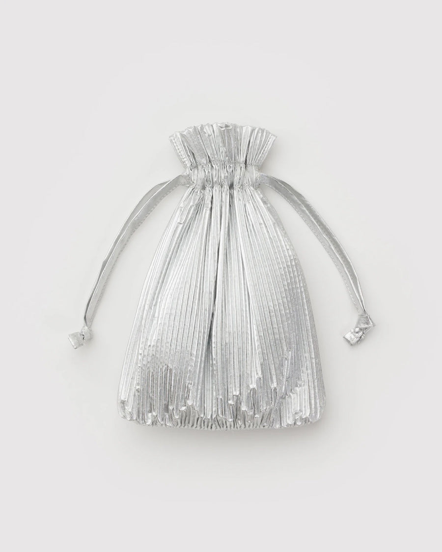 Pleated Baggu Reusable Bag - Chrome Metallic