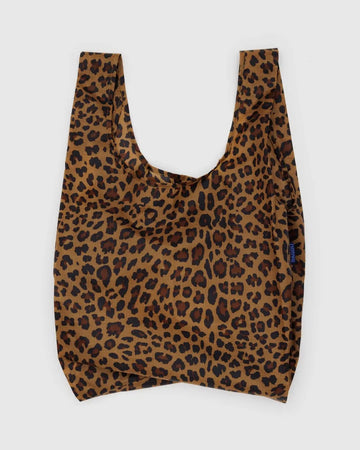 standard baggu leopard print reusable bag on a white background