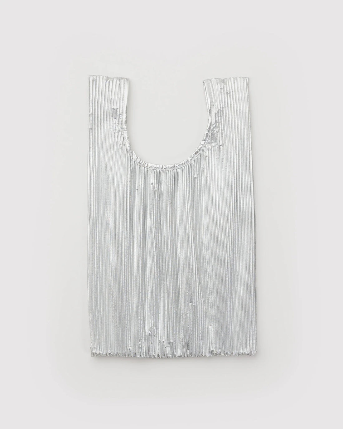 Pleated Baggu Reusable Bag - Chrome Metallic