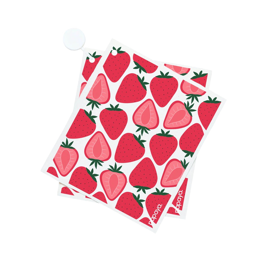 Strawberry Fields Reusable Paper Towel 2-Pack