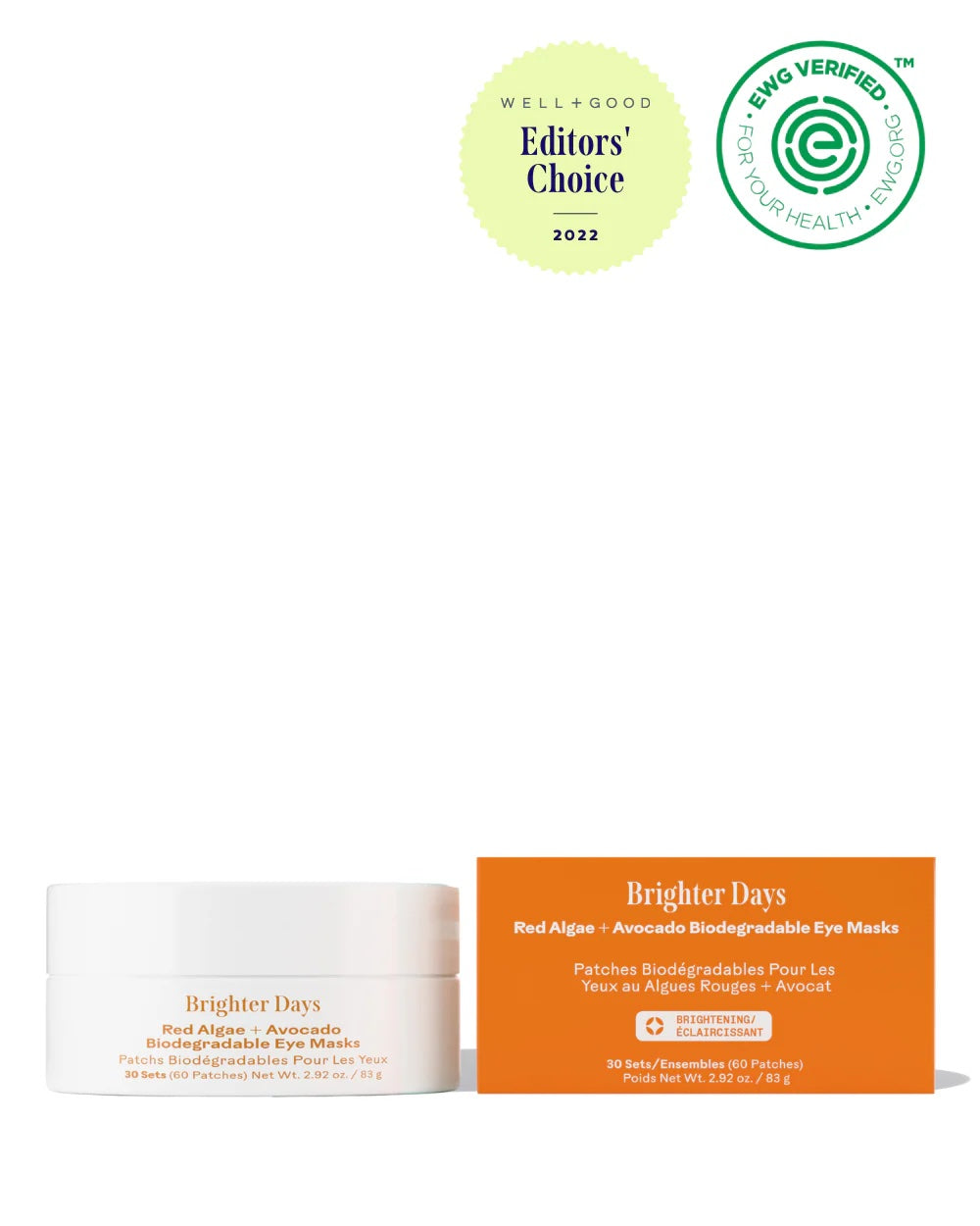 Brighter Days Red Algae + Avocado Biodegradable Eye Masks