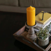 Six Inch Beeswax Pillar Candle